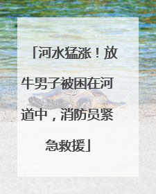 河水猛涨！放牛男子被困在河道中，消防员紧急救援