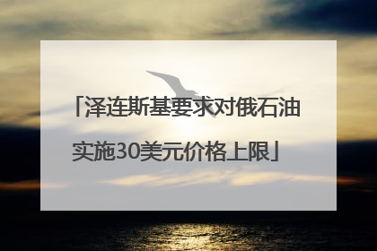 泽连斯基要求对俄石油实施30美元价格上限