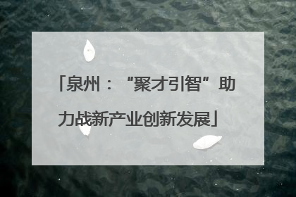 泉州：“聚才引智”助力战新产业创新发展