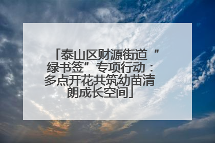 泰山区财源街道“绿书签”专项行动：多点开花共筑幼苗清朗成长空间