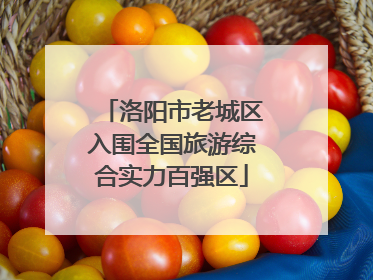 洛阳市老城区入围全国旅游综合实力百强区