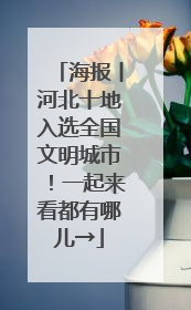海报丨河北十地入选全国文明城市！一起来看都有哪儿→