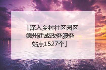 深入乡村社区园区 德州建成政务服务站点1527个