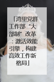 湾里党群工作部“大部制”改革：激活效能引擎，构建高效工作新格局