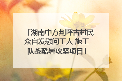 湖南中方荆坪古村民众自发慰问工人 施工队战酷暑攻坚项目