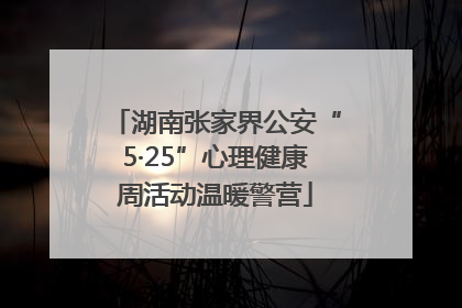 湖南张家界公安“5·25”心理健康周活动温暖警营