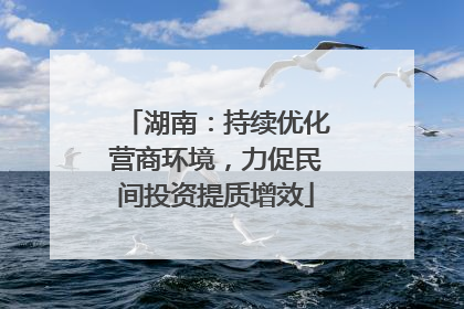 湖南：持续优化营商环境，力促民间投资提质增效