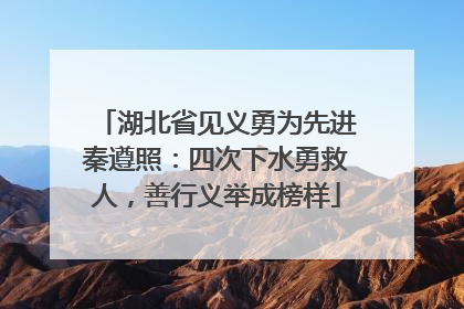 湖北省见义勇为先进秦遵照：四次下水勇救人，善行义举成榜样