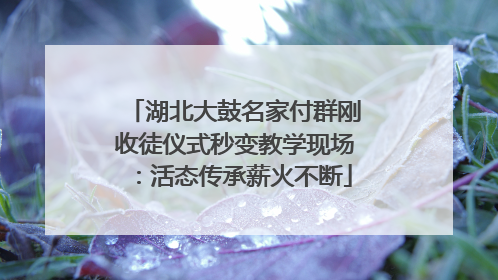 湖北大鼓名家付群刚收徒仪式秒变教学现场：活态传承薪火不断
