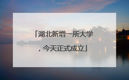 湖北新增一所大学，今天正式成立