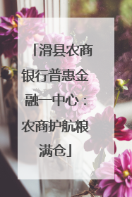 滑县农商银行普惠金融一中心：农商护航粮满仓