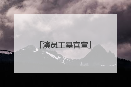 演员王星官宣