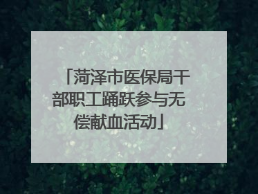 菏泽市医保局干部职工踊跃参与无偿献血活动