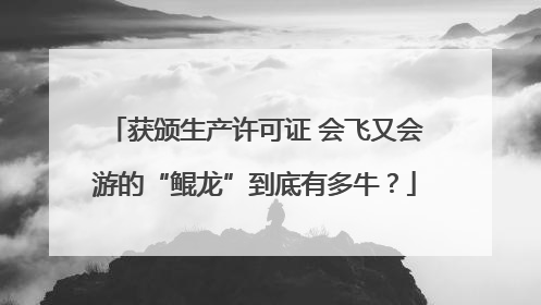 获颁生产许可证 会飞又会游的“鲲龙”到底有多牛？