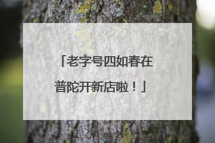 老字号四如春在普陀开新店啦！