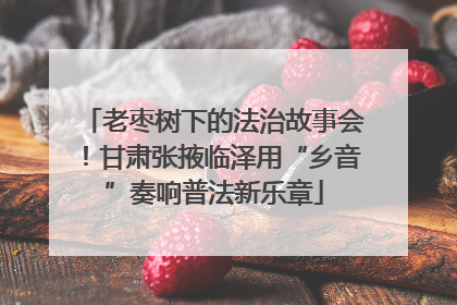 老枣树下的法治故事会！甘肃张掖临泽用“乡音”奏响普法新乐章