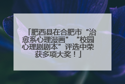 肥西县在合肥市“治愈系心理漫画”“校园心理剧剧本”评选中荣获多项大奖！