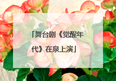舞台剧《觉醒年代》在泉上演