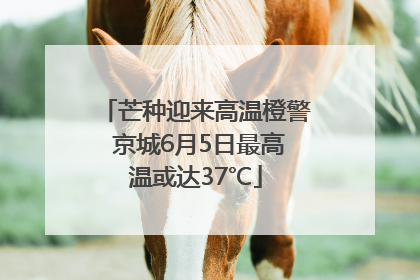 芒种迎来高温橙警 京城6月5日最高温或达37℃