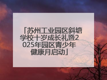 苏州工业园区斜塘学校十岁成长礼暨2025年园区青少年健康月启动