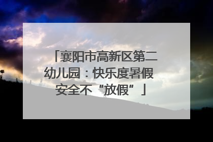 襄阳市高新区第二幼儿园：快乐度暑假 安全不“放假”