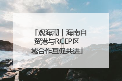 观海潮｜海南自贸港与RCEP区域合作互促共进