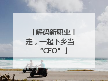 解码新职业丨走，一起下乡当“CEO”