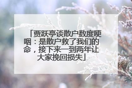 贾跃亭谈散户数度哽咽：是散户救了我们的命，接下来一到两年让大家挽回损失