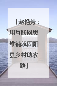赵艳芳：用互联网思维铺就固阳县乡村助农路