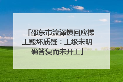 邵东市流泽镇回应梯土毁坏质疑：上级未明确答复而未开工