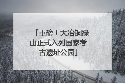 重磅！大冶铜绿山正式入列国家考古遗址公园