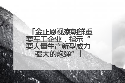 金正恩视察朝鲜重要军工企业，指示“要大量生产新型威力强大的炮弹”