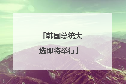 韩国总统大选即将举行