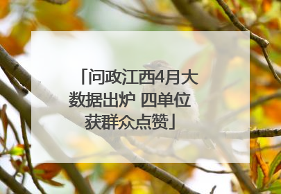 问政江西4月大数据出炉 四单位获群众点赞