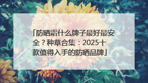 防晒霜什么牌子最好最安全？种草合集：2025十款值得入手的防晒品牌