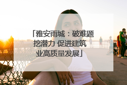 雅安雨城：破难题 挖潜力 促进建筑业高质量发展