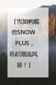 雪加鸭嘴兽SNOWPLUS，卷起潮流风暴！