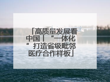 高质量发展看中国丨“一体化”打造省级毗邻医疗合作样板