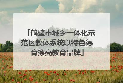 鹤壁市城乡一体化示范区教体系统以特色德育擦亮教育品牌