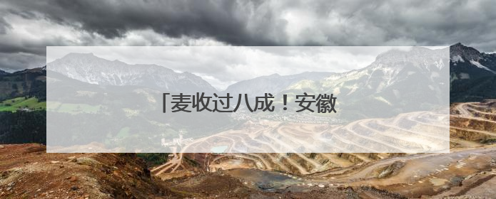 麦收过八成！安徽夏粮有望再迎丰收
