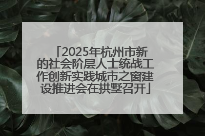 2025年杭州市新的社会阶层人士统战工作创新实践城市之窗建设推进会在拱墅召开