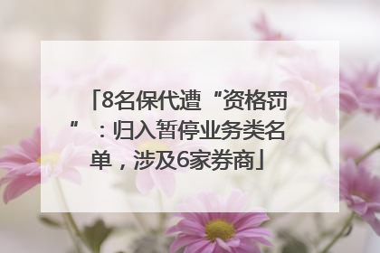 8名保代遭“资格罚”：归入暂停业务类名单，涉及6家券商