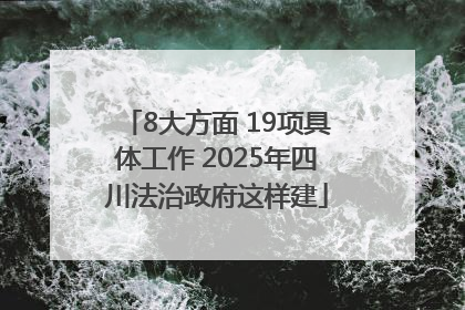 8大方面 19项具体工作 2025年四川法治政府这样建